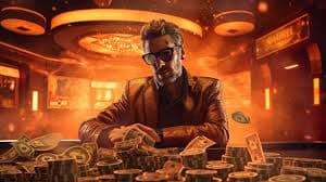 Ilustrasi gameplay slot online dengan grafik neon keren dan tema futuristik