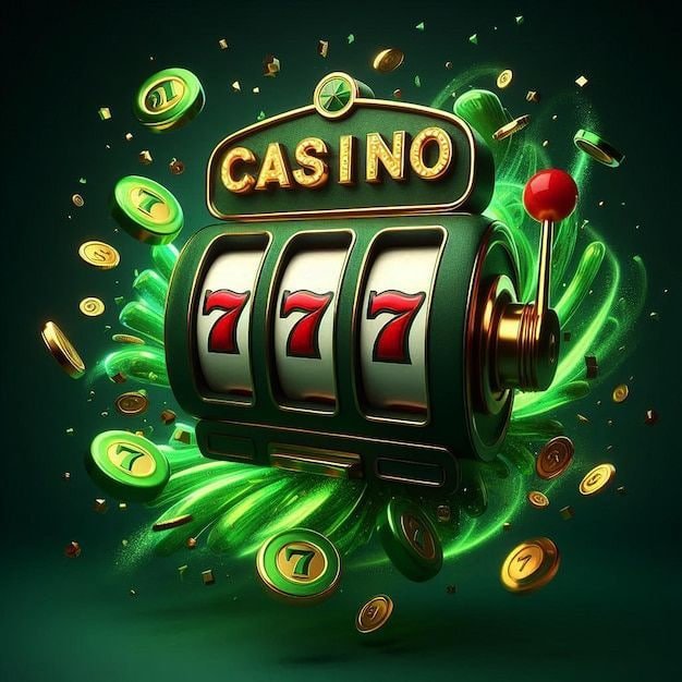 Ilustrasi permainan slot online dengan grafik neon futuristik di qqslot